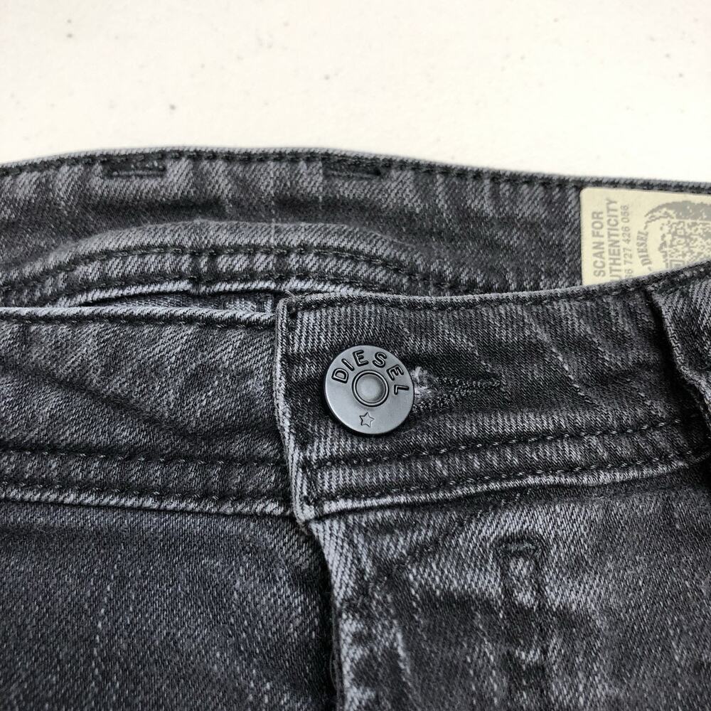 Diesel Safado-R Regular Slim Straight Men’s Jeans 30x25 Button Black Distressed - Picture 4 of 13
